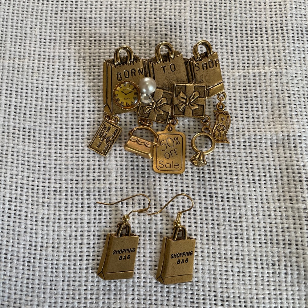 Lapel Pin & Earring Set - Picture 6 of 7